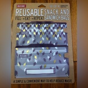 Russ Reusable Sandwich Bags - Purple, Gold, White